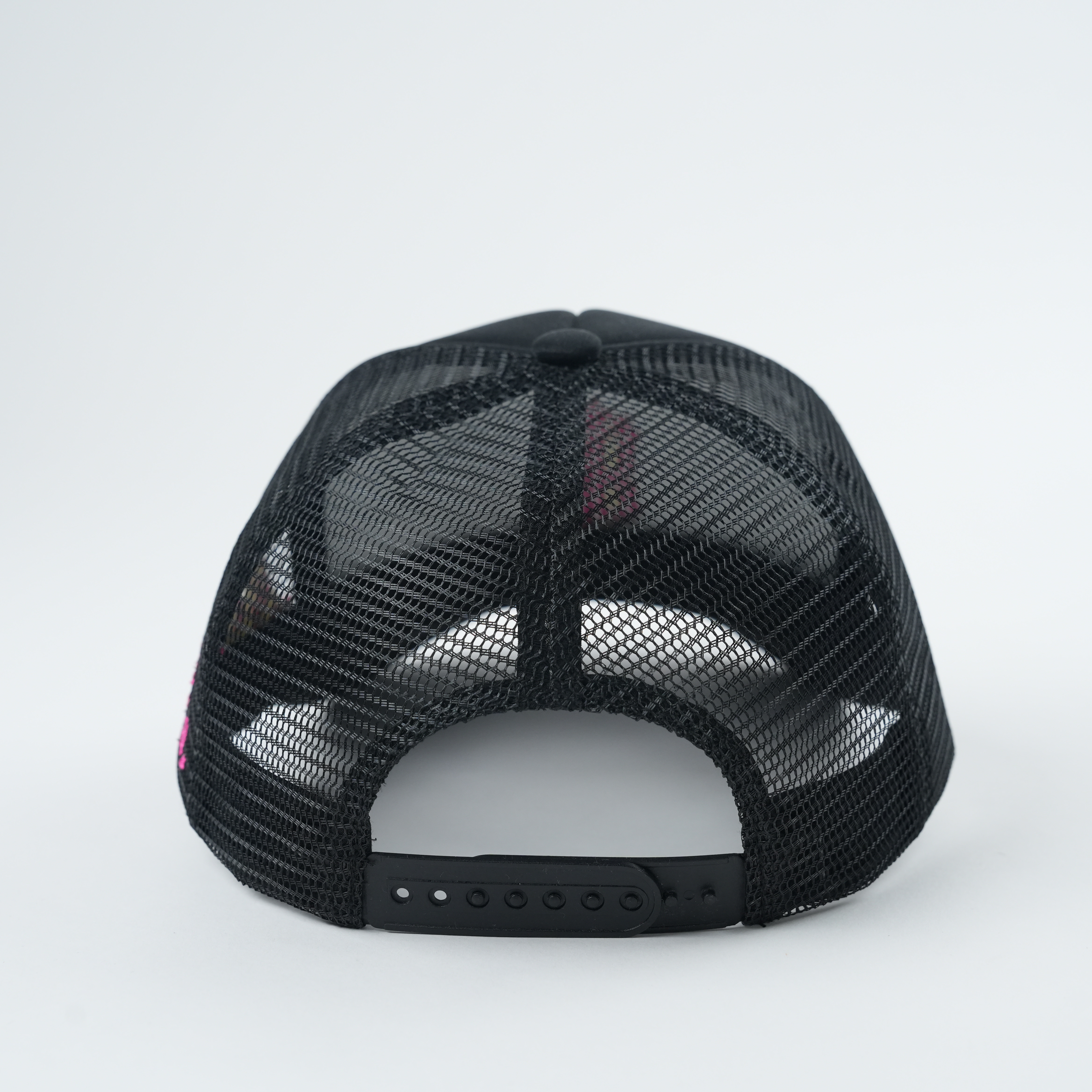 Black Mesh Trucker Cap with Embroidered Logo Breathable Snapback Hat