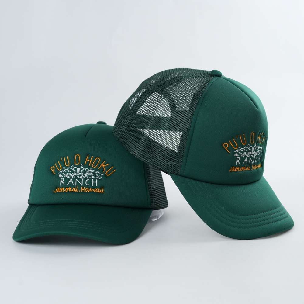 Forest Green Foam Trucker Hat with Ranch Embroidery