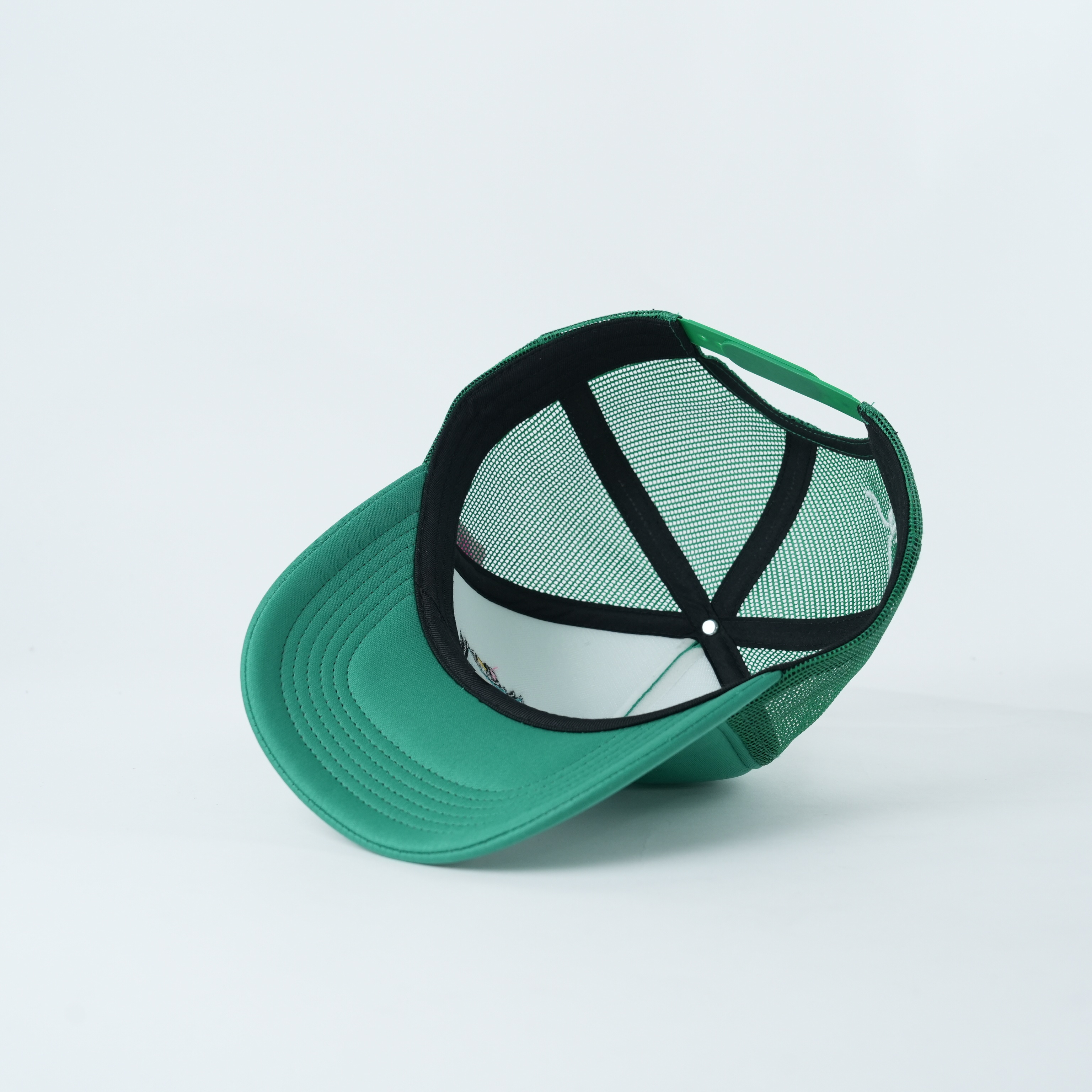 Teal Cartoon Mouse 3D Embroidered Foam Five-Panel Trucker Cap
