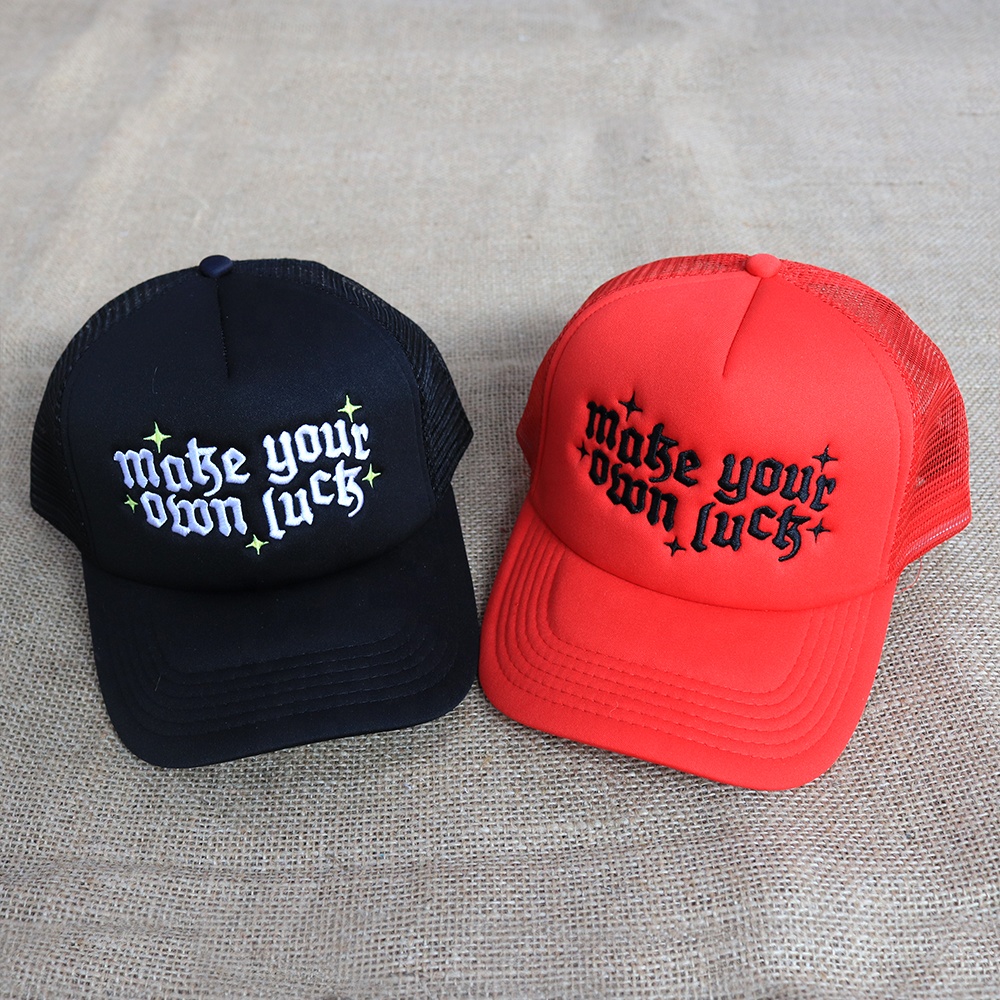 Make Your Own Luck Embroidered Foam Mesh Trucker Hat