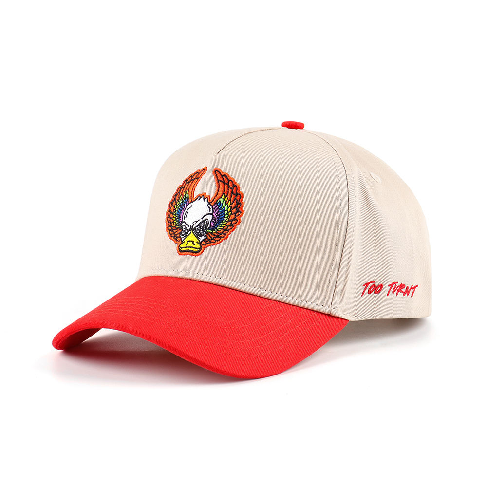 Winged Duck Skull Two-Tone Embroidered Baseball Cap
