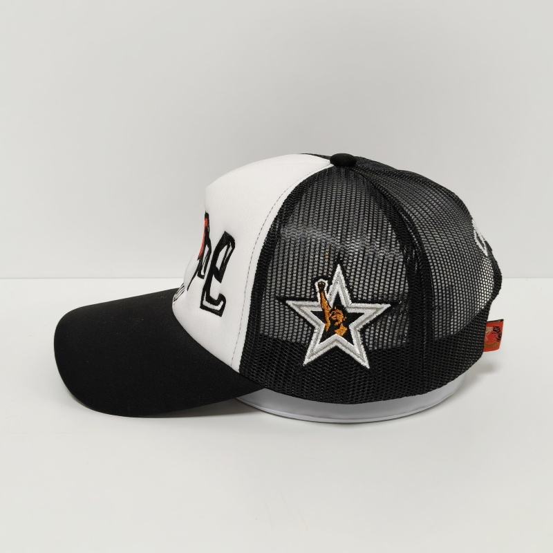 Embroidered Foam Front Mesh Trucker Hat with Flat Brim