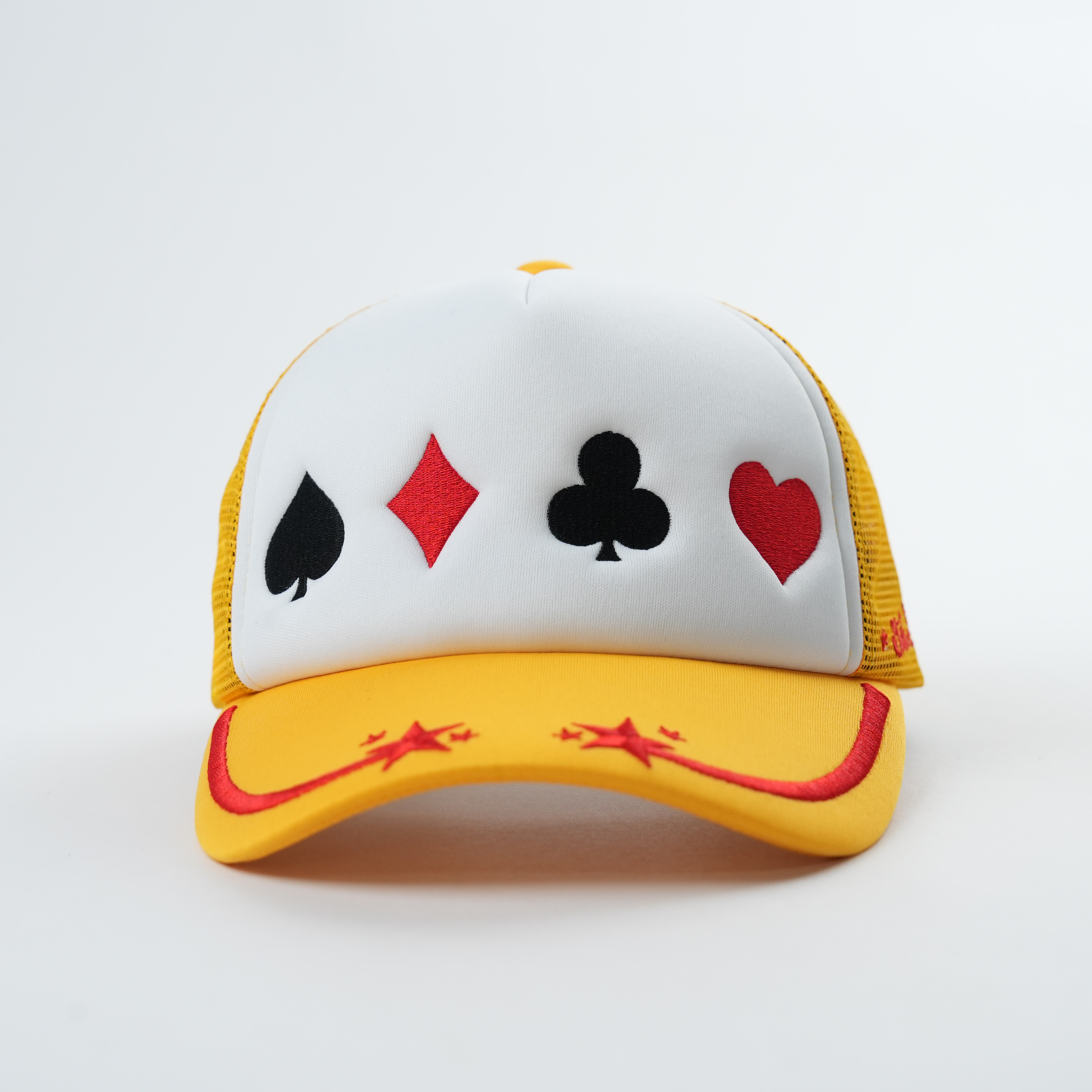 Poker Card Embroidery Foam Trucker Cap Mesh Back Adjustable Hat