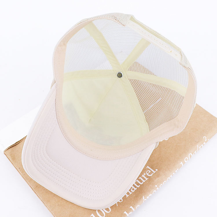 Belager 8 Ball Cream 5 Panel Trucker Cap with Embroidered Logo
