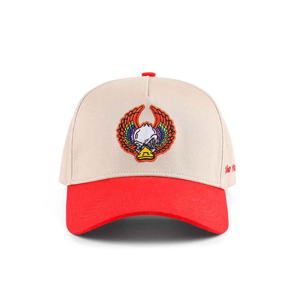 Winged Duck Skull Two-Tone Embroidered Baseball Cap