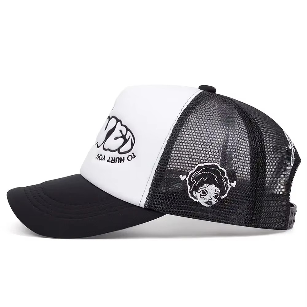 5 Panel High Quality Foam Trucker Hat with Mesh Back and Embroidered Logo
