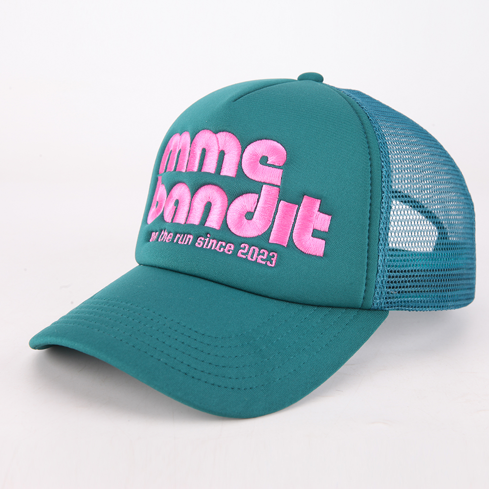 MME Bandit Pink Embroidered Foam Trucker Hat