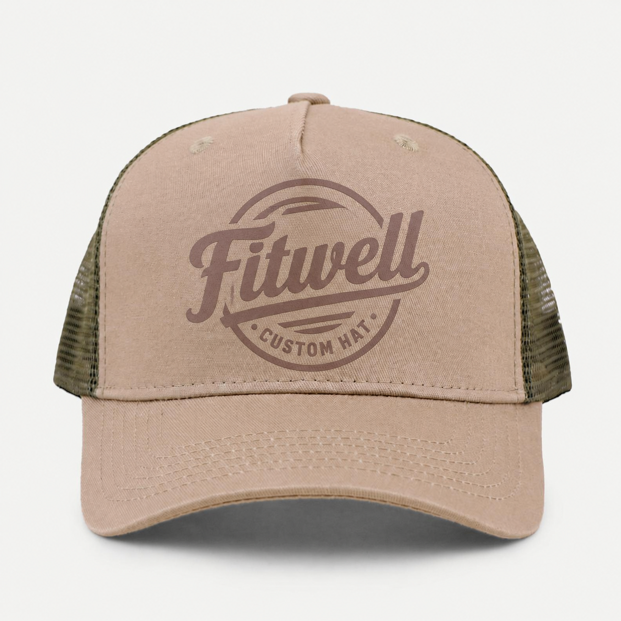Khaki Olive Old Man Strength Bull Graphic Five-Panel Trucker Cap