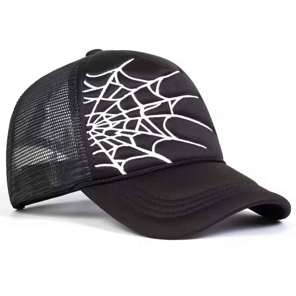 Spider Web Graphic Foam Mesh Trucker Hat