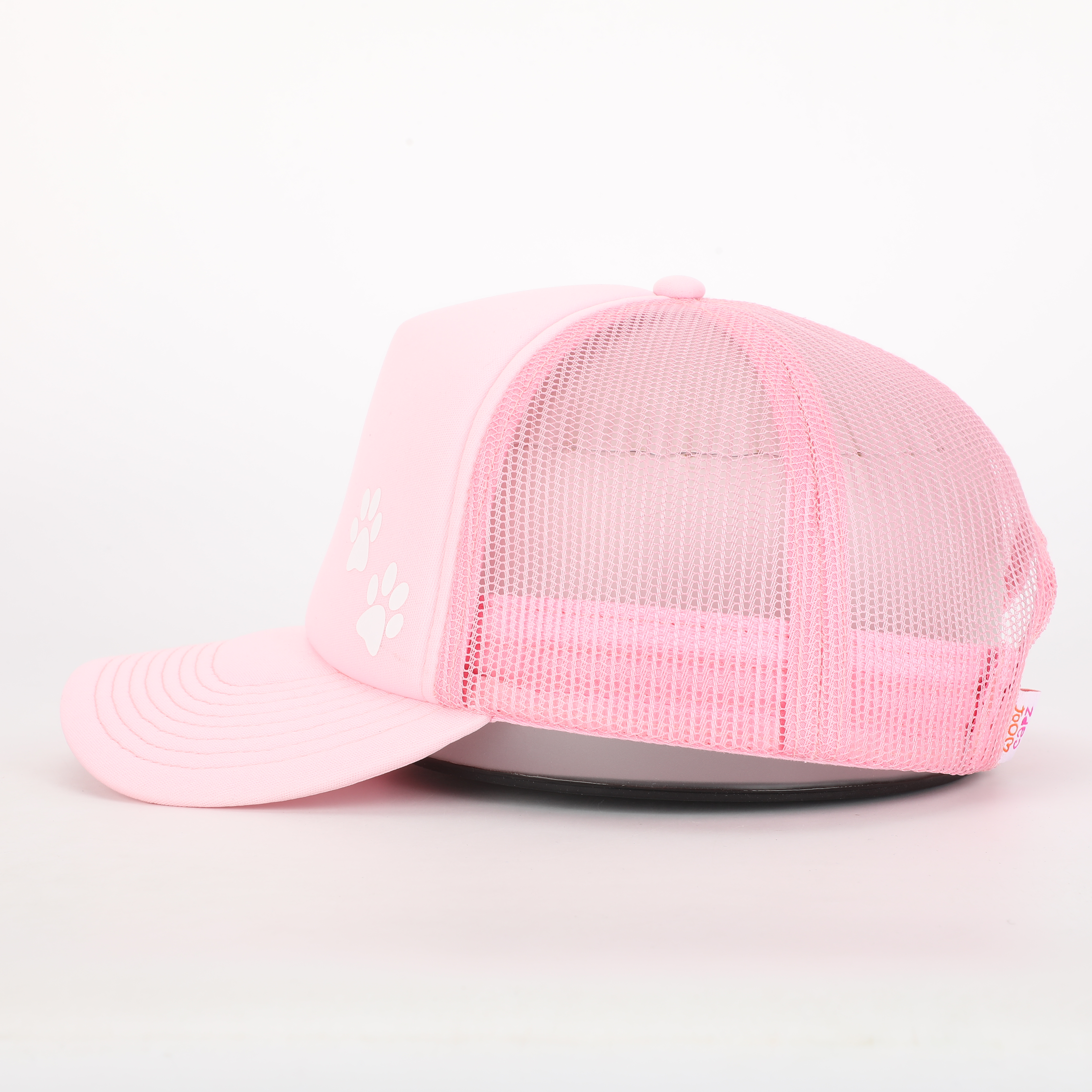 Pink Paw Print Foam Mesh Trucker Cap