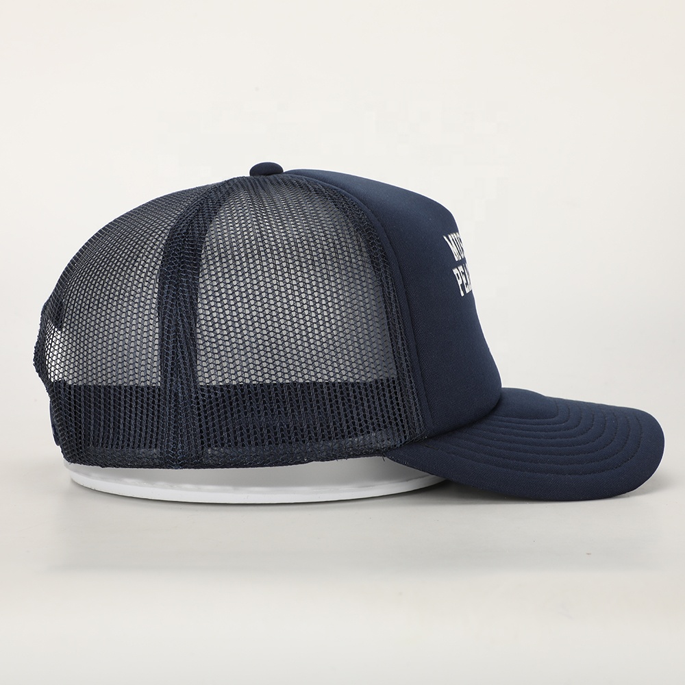 Navy Green Foam Mesh Trucker Cap with White Dove Print