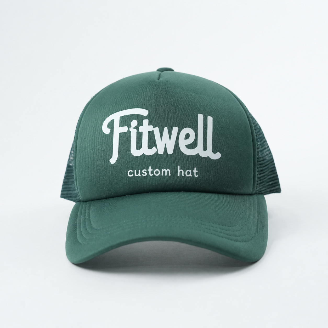 Dark Green Keep It Simple Printed Foam Mesh Trucker Hat