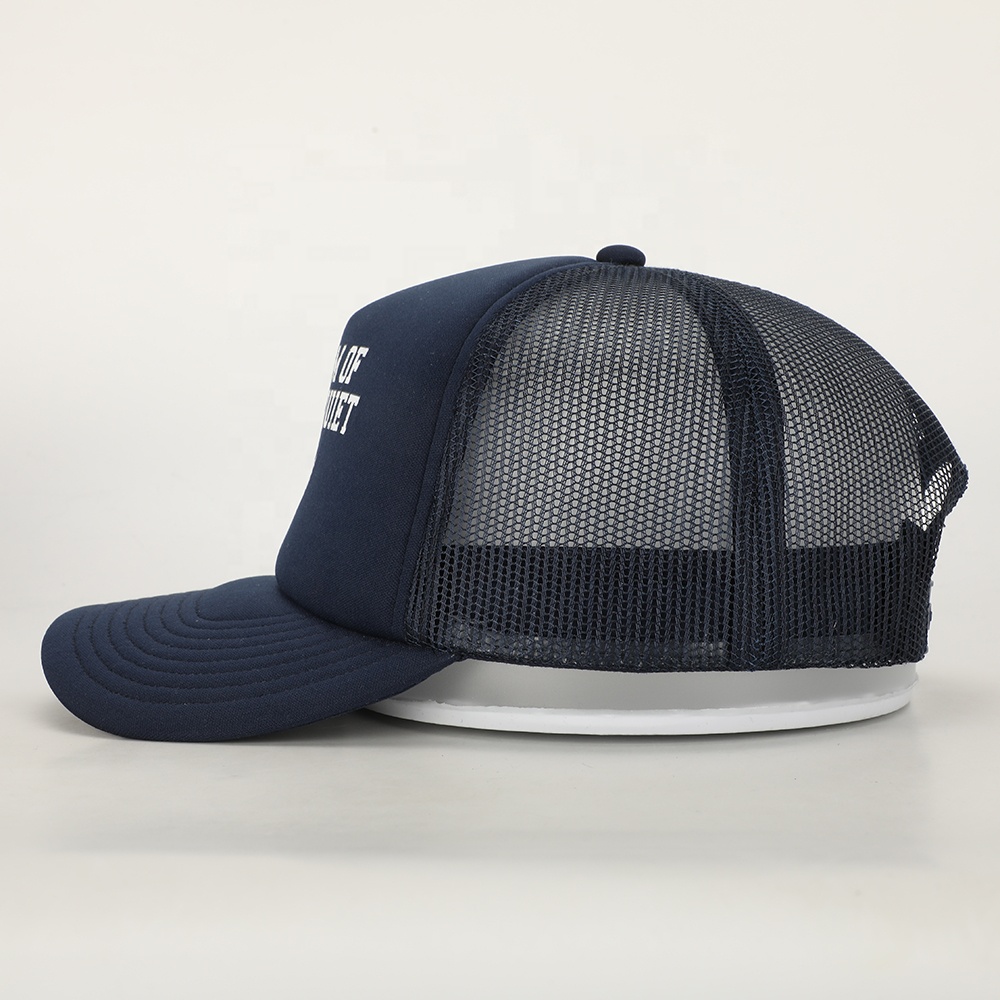 Navy Green Foam Mesh Trucker Cap with White Dove Print