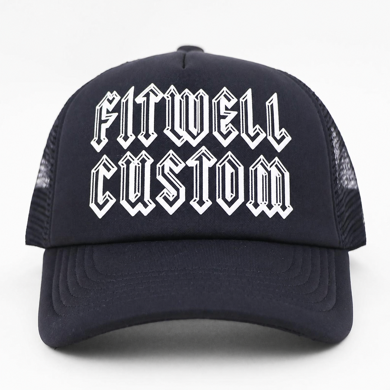 Black High Roller Printed Foam Mesh Trucker Hat