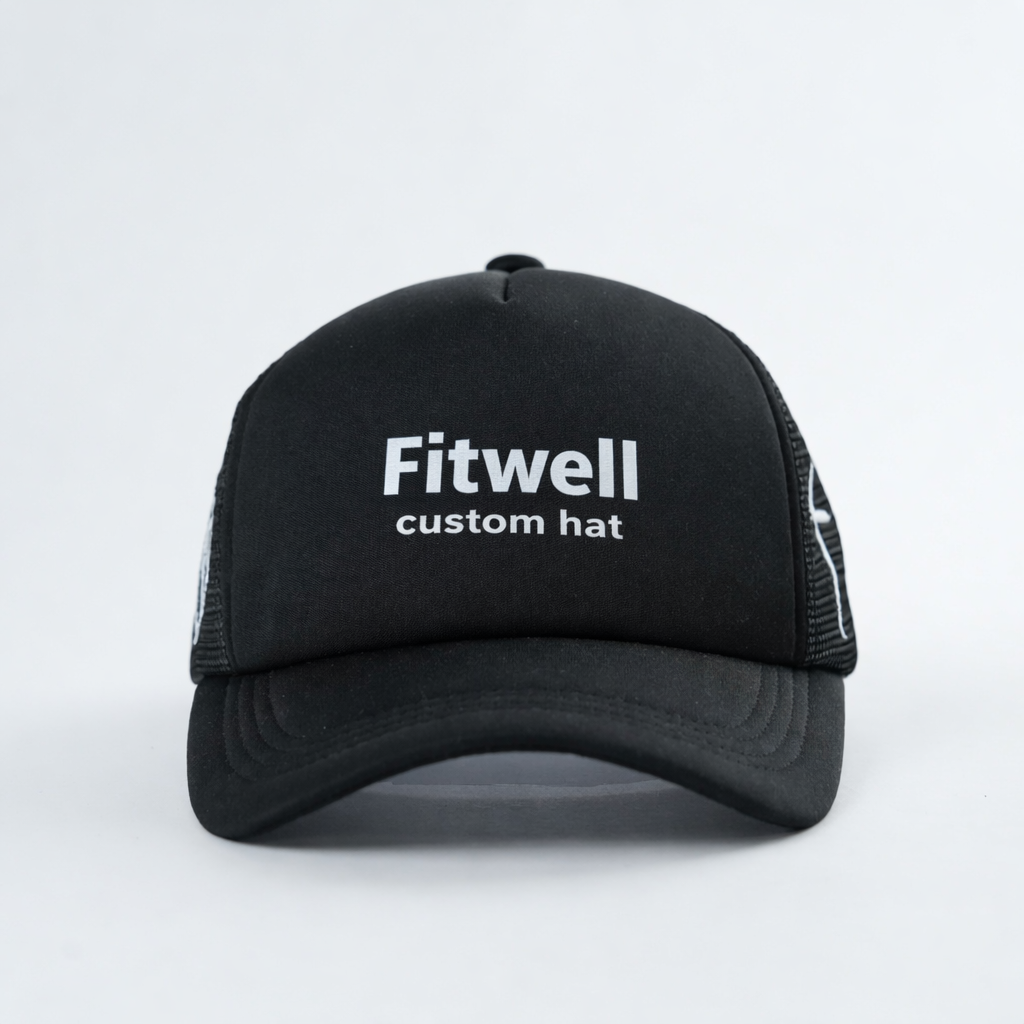Black Inspirational Text Foam Trucker Cap with Curved Brim