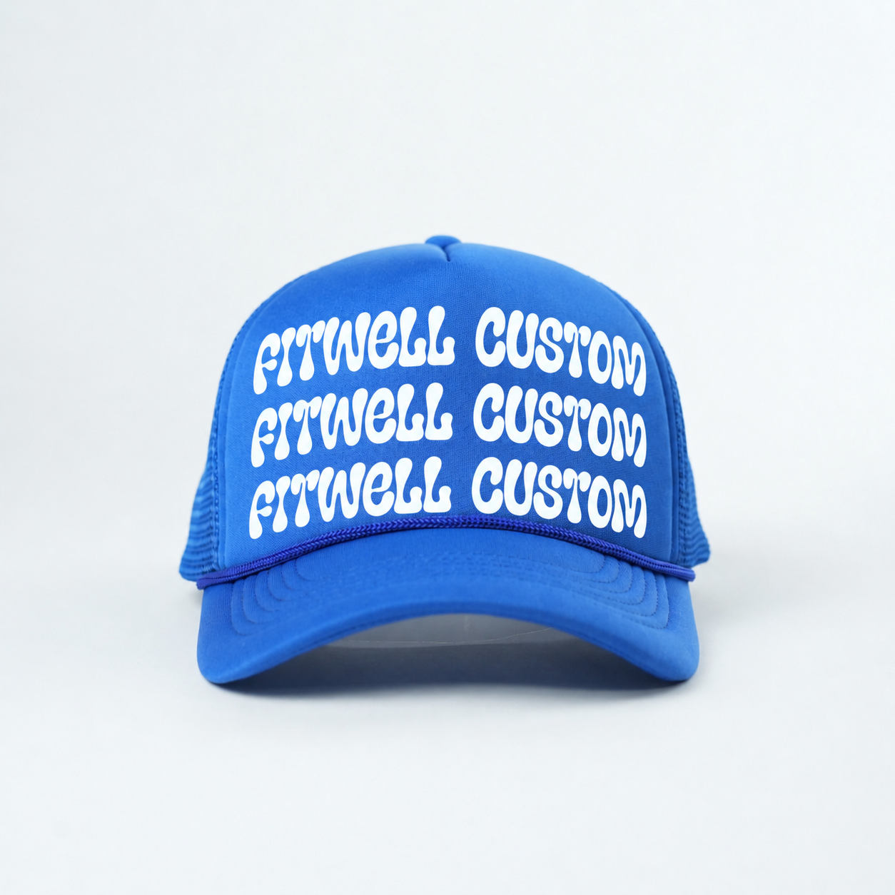 Blue and Black Printed Foam Mesh Trucker Cap