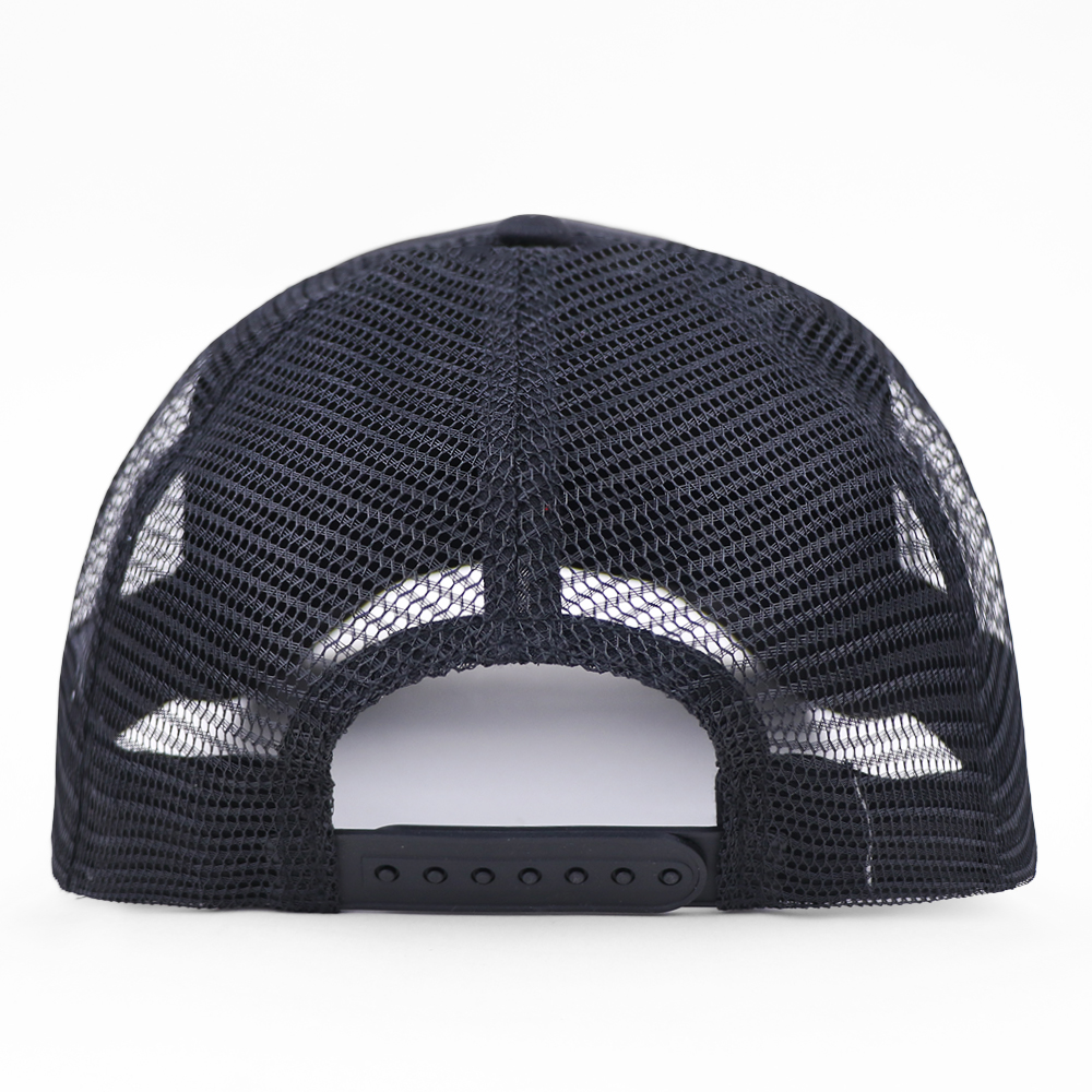 Black High Roller Printed Foam Mesh Trucker Hat
