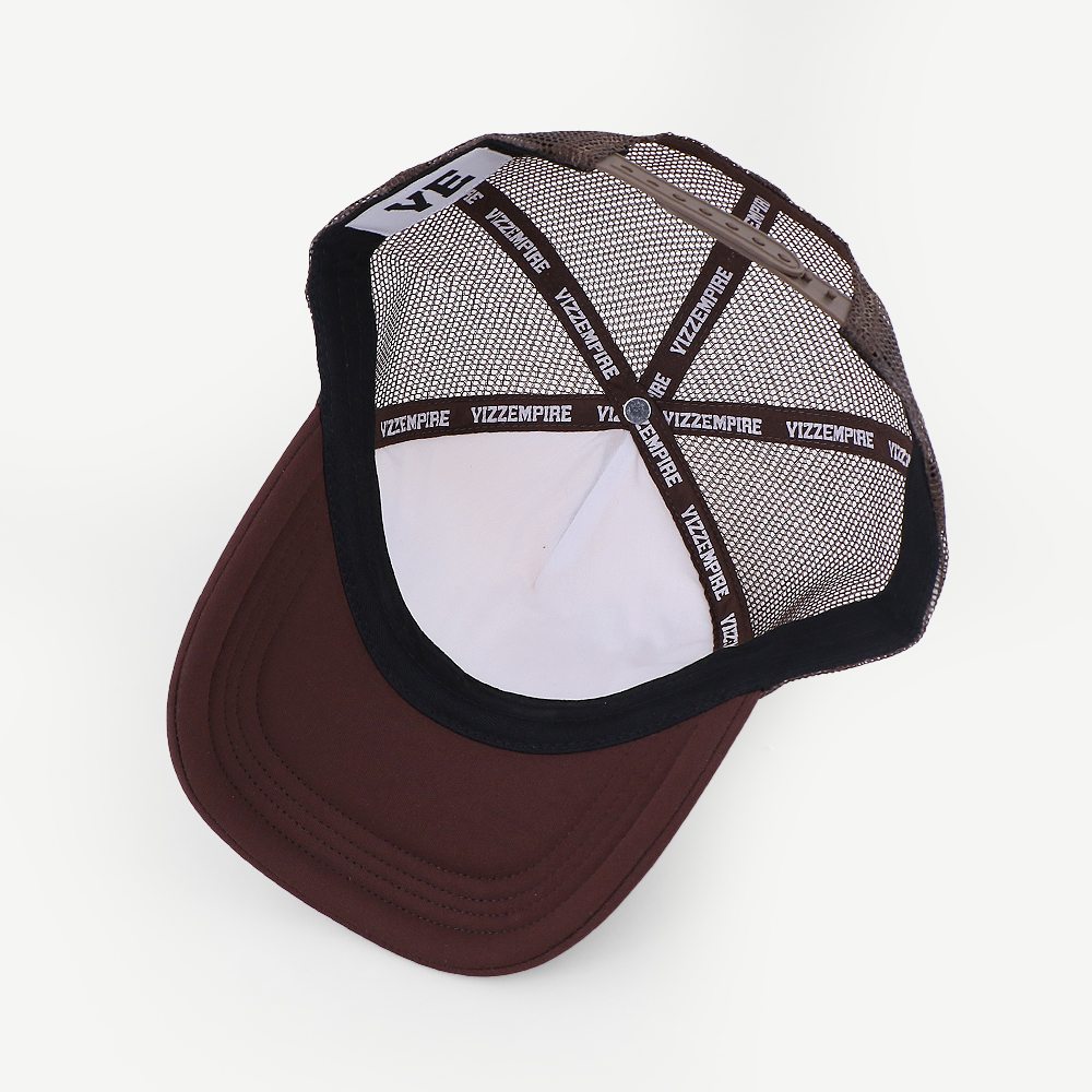 Yellow Brown All Or Nothing Foam Mesh Trucker Hat Printed Curved Brim Cap