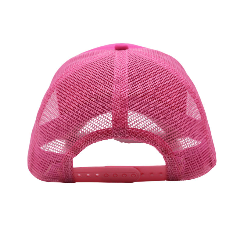 Pink Graphic Letter Mesh Trucker Cap Adjustable Snapback Hat