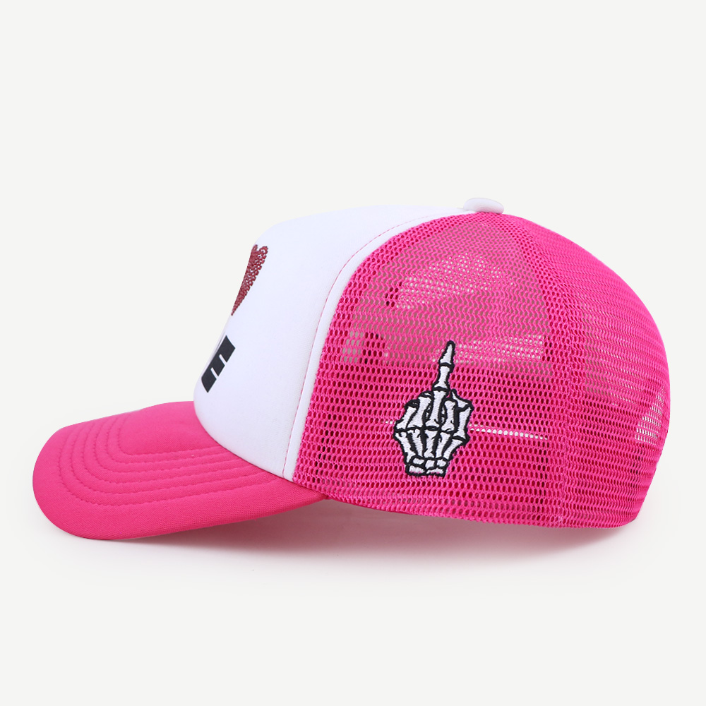 I Love Fire Foam Mesh Trucker Hat Curved Brim Casual Cap
