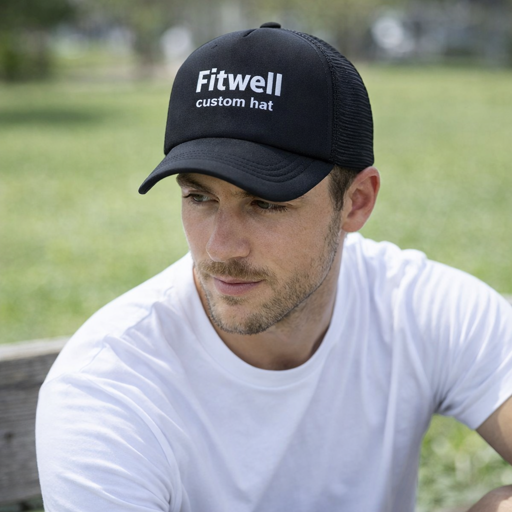 Black Inspirational Text Foam Trucker Cap with Curved Brim
