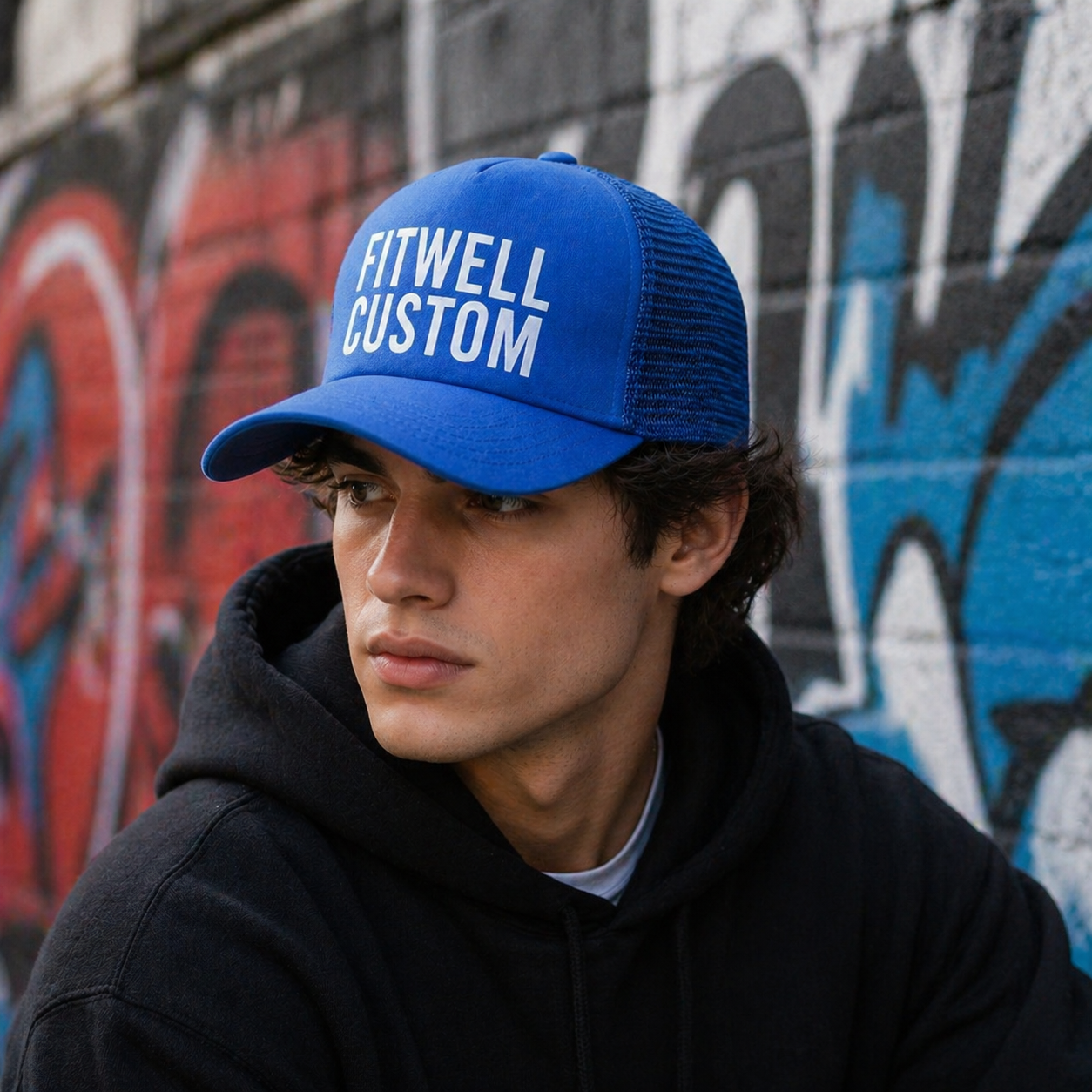 Blue Surf Cowboy Printed Foam Trucker Hat