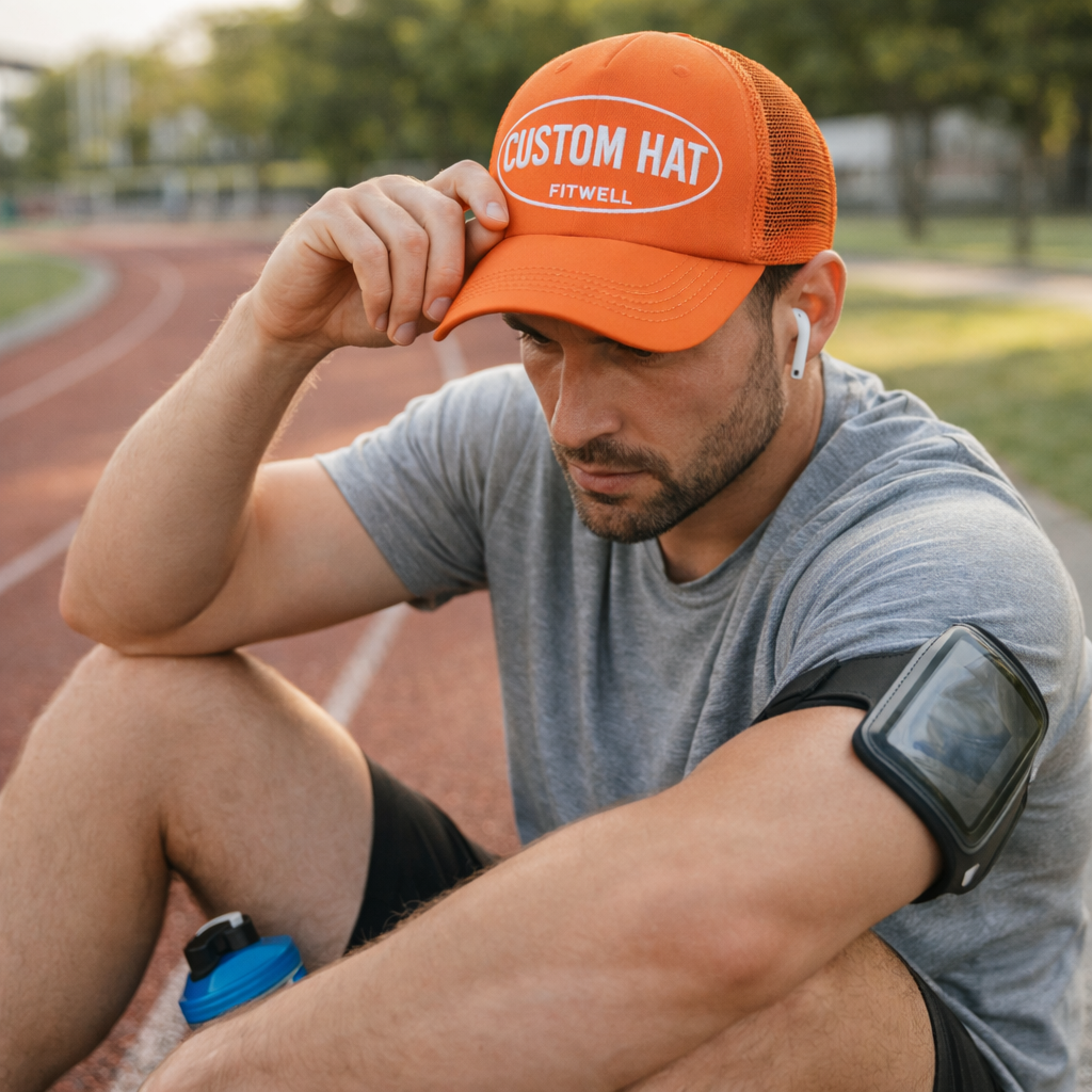 Simply Rise Logo Foam Trucker Cap Mesh Back Baseball Hat