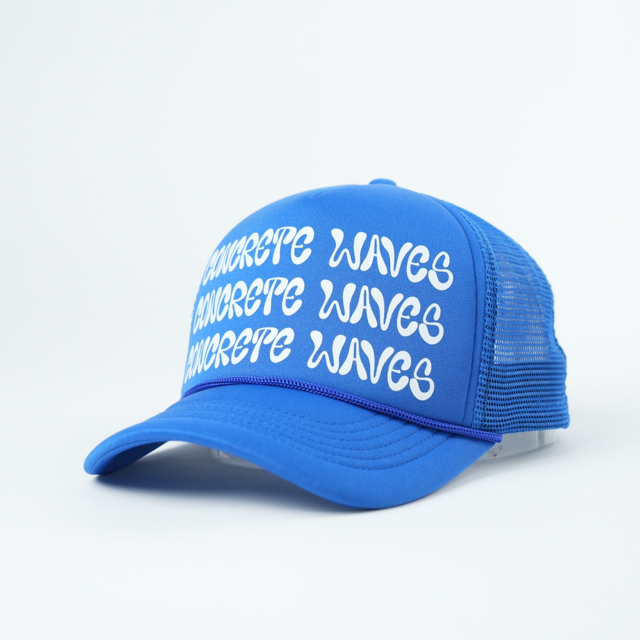 Blue and Black Printed Foam Mesh Trucker Cap