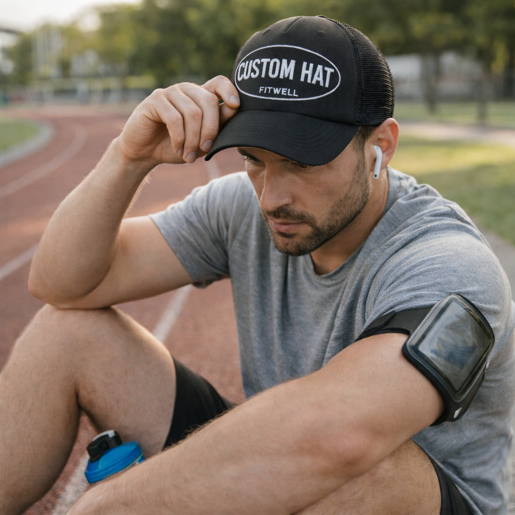 Simply Rise Logo Foam Trucker Cap Mesh Back Baseball Hat
