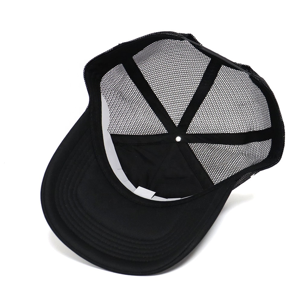 Black Foam Trucker Hat with Gothic Crown Face Print Dual Graphic Design
