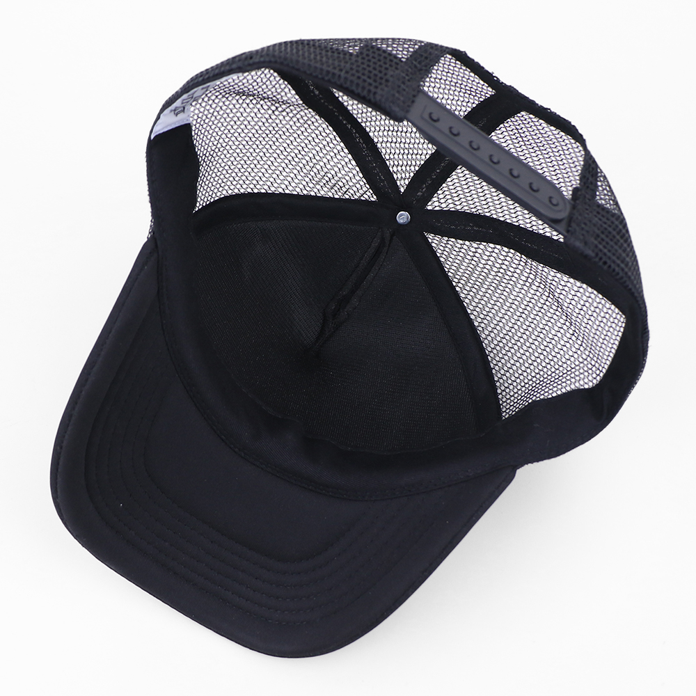 Black High Roller Printed Foam Mesh Trucker Hat