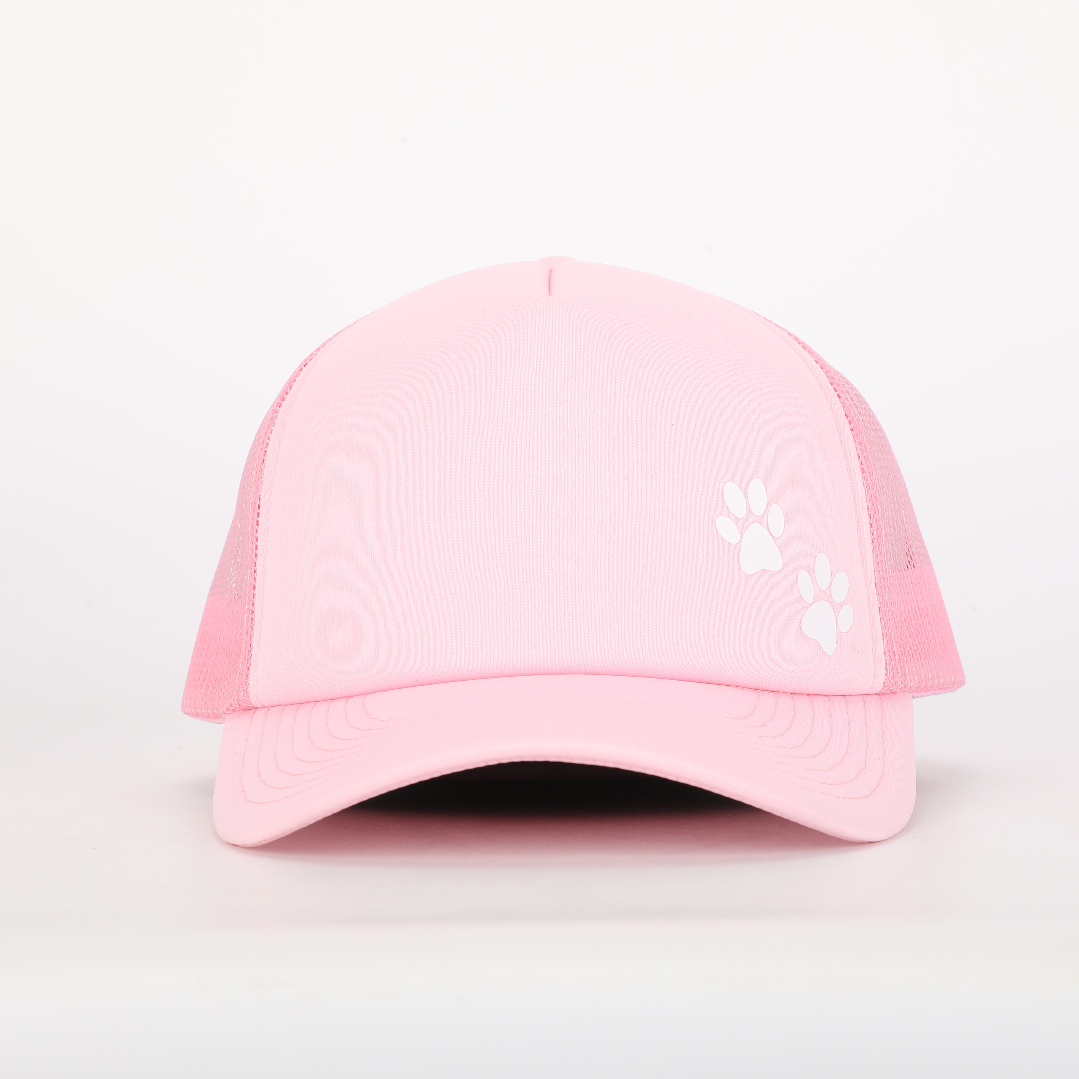 Pink Paw Print Foam Mesh Trucker Cap