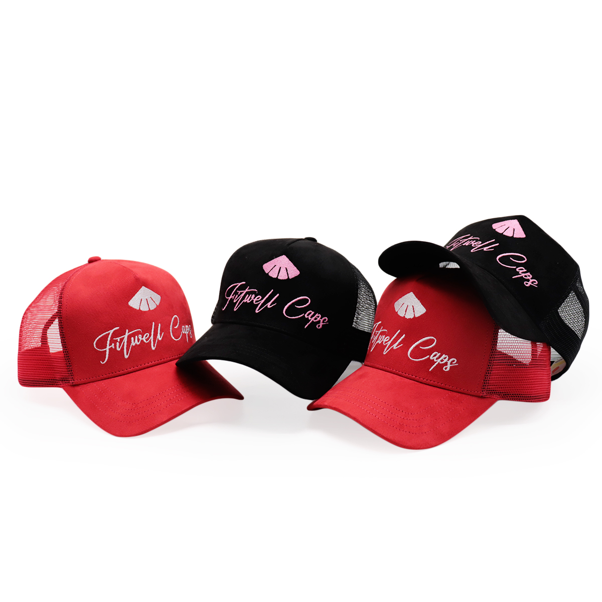 Two Tone Mesh Trucker Cap with Embroidered Script Logo