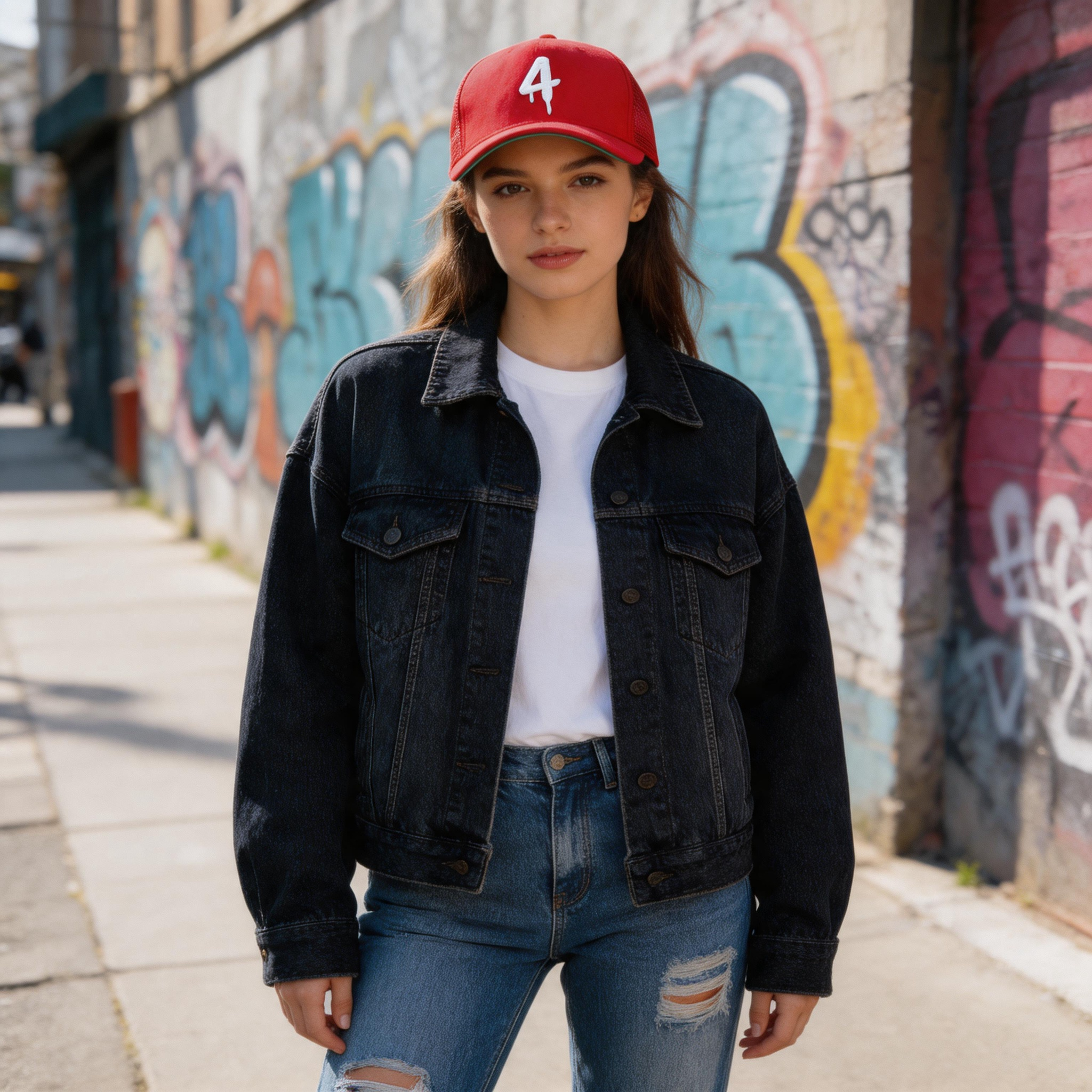 Colorful Suede Mesh Trucker Cap with Embroidered Logo and Adjustable Snapback