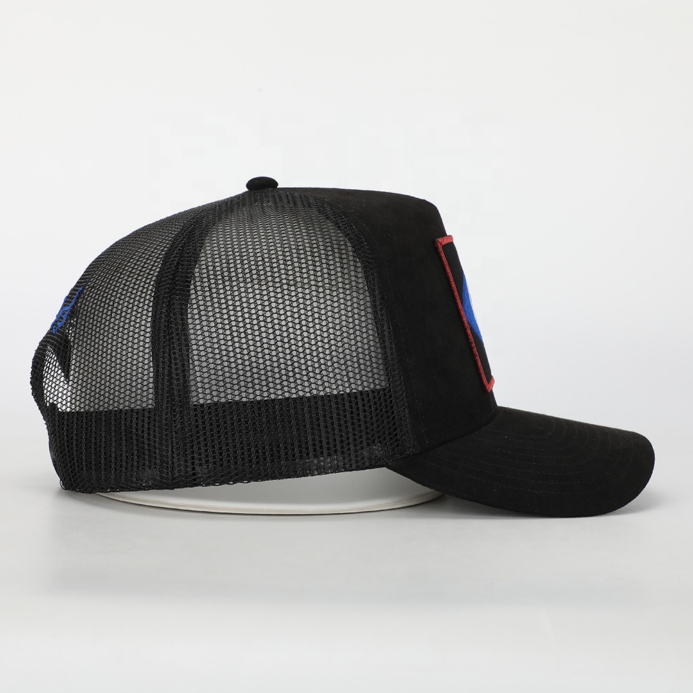 Black Evil Eye Embroidered Mesh Trucker Cap – Streetwear Snapback Hat