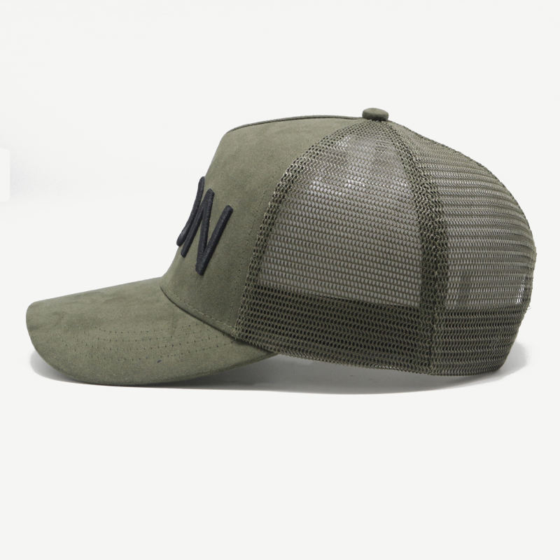 Vintage ICON 3D Embroidered Suede Mesh Trucker Cap