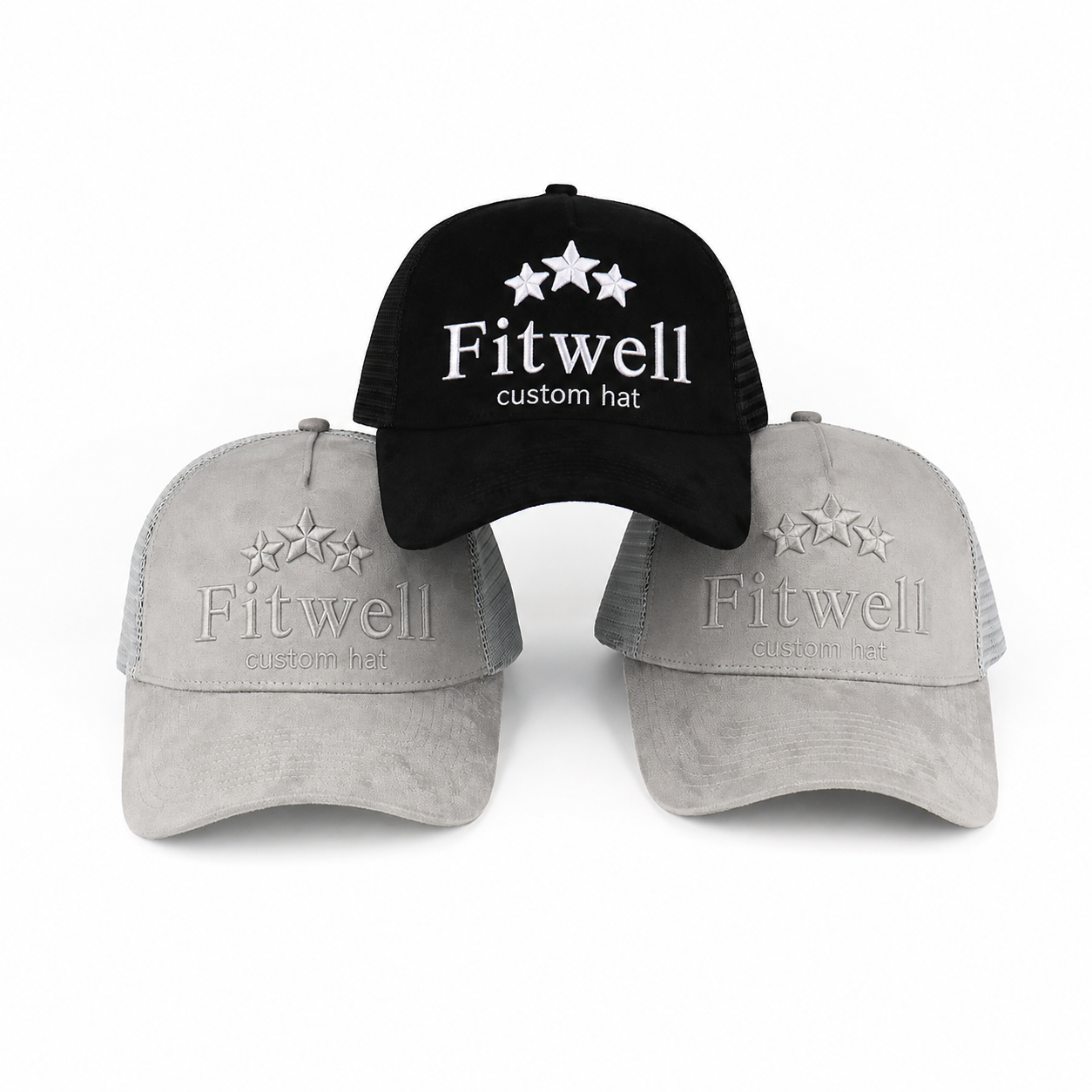 AMNISIA VODKA Embroidered Suede Mesh Trucker Cap
