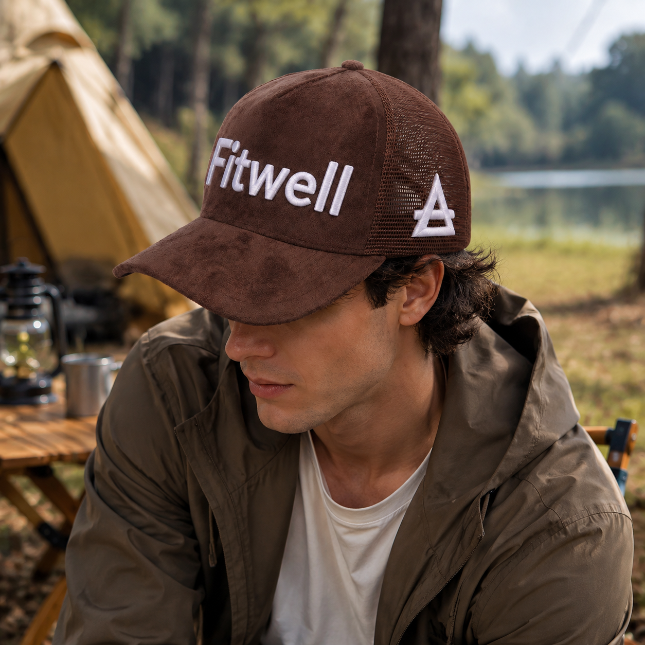 Suede Mesh Trucker Hat with Raised Road Junkiez Embroidery