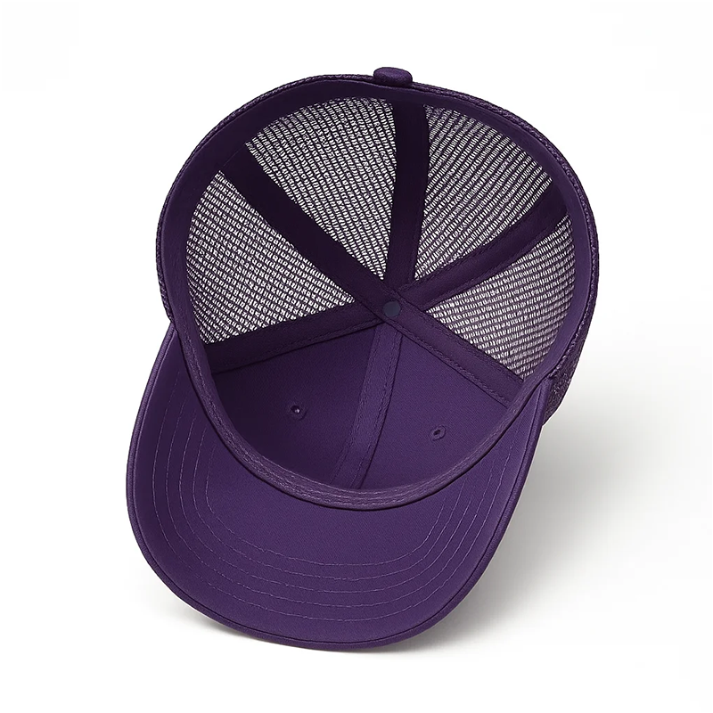 Purple Suede Mesh Full True 3D Embroidered Trucker Hat