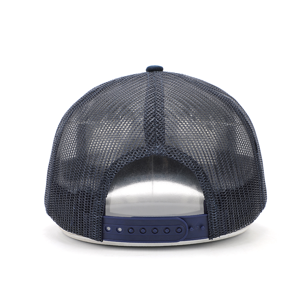 Navy Blue Suede Mesh Trucker Hat with VATOR Embroidered Logo