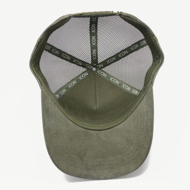 Vintage ICON 3D Embroidered Suede Mesh Trucker Cap