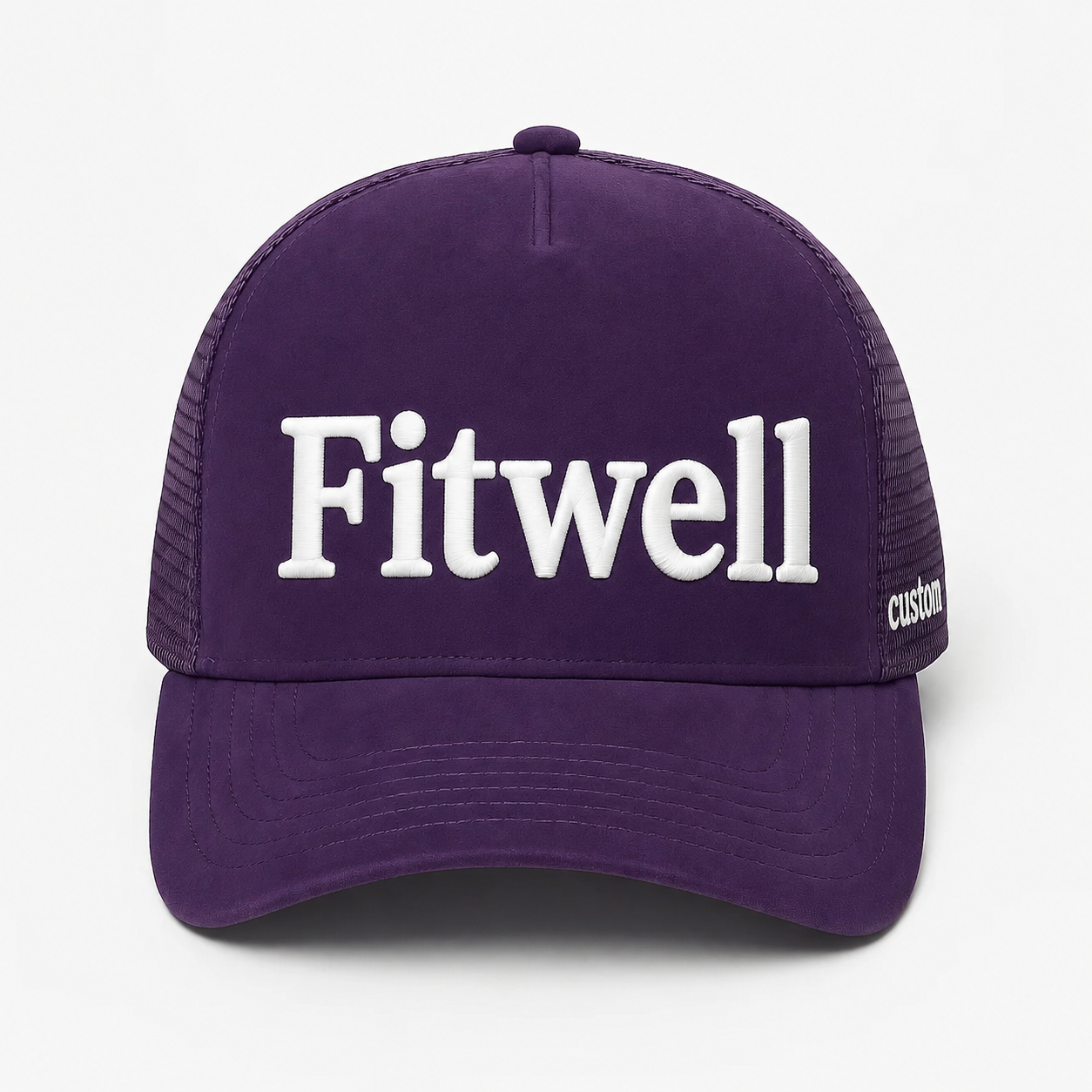 Purple Suede Mesh Full True 3D Embroidered Trucker Hat