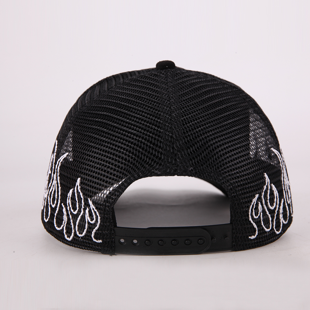 Vintage Suede Mesh Trucker Cap with Embroidered Graphic Logo and Adjustable Snapback
