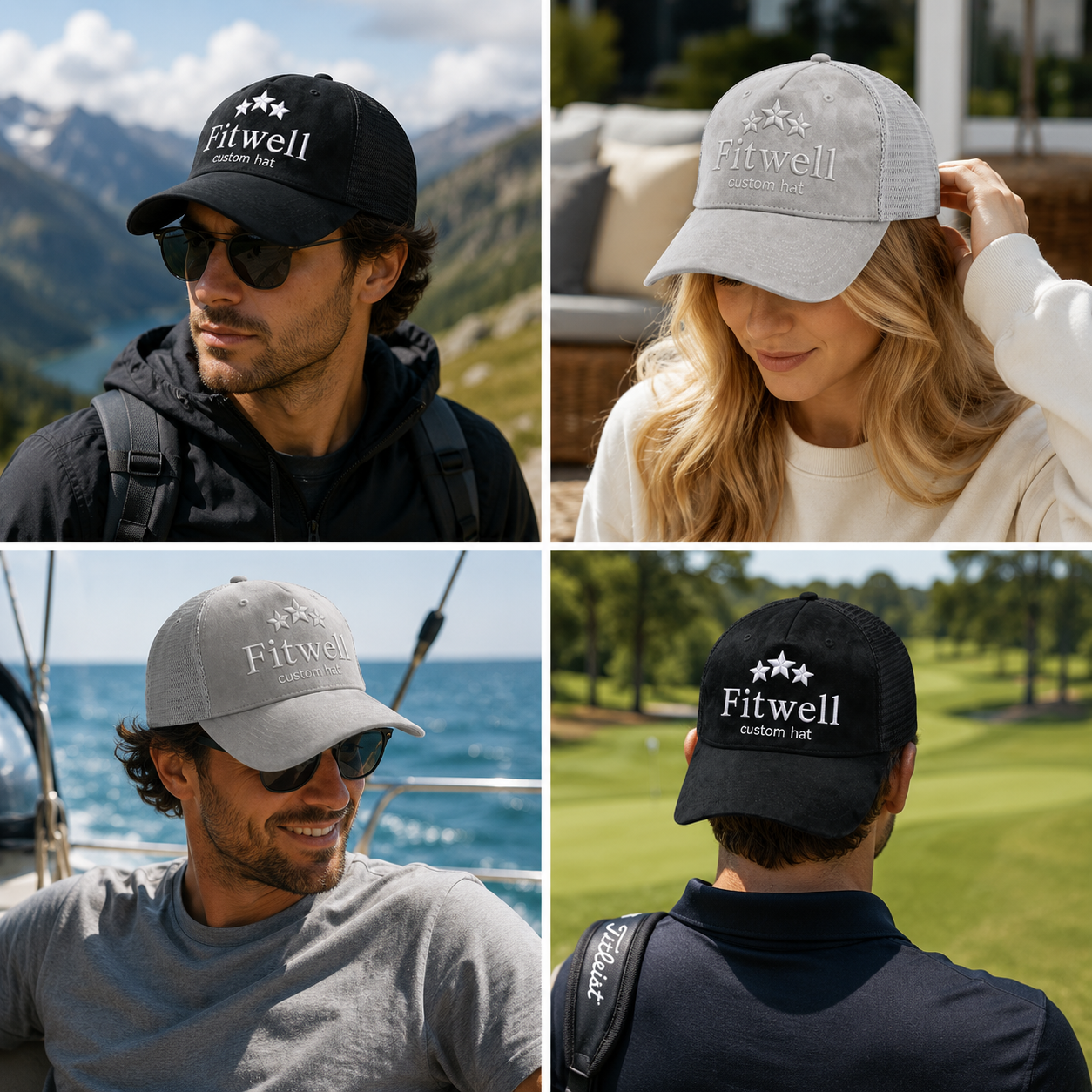 AMNISIA VODKA Embroidered Suede Mesh Trucker Cap