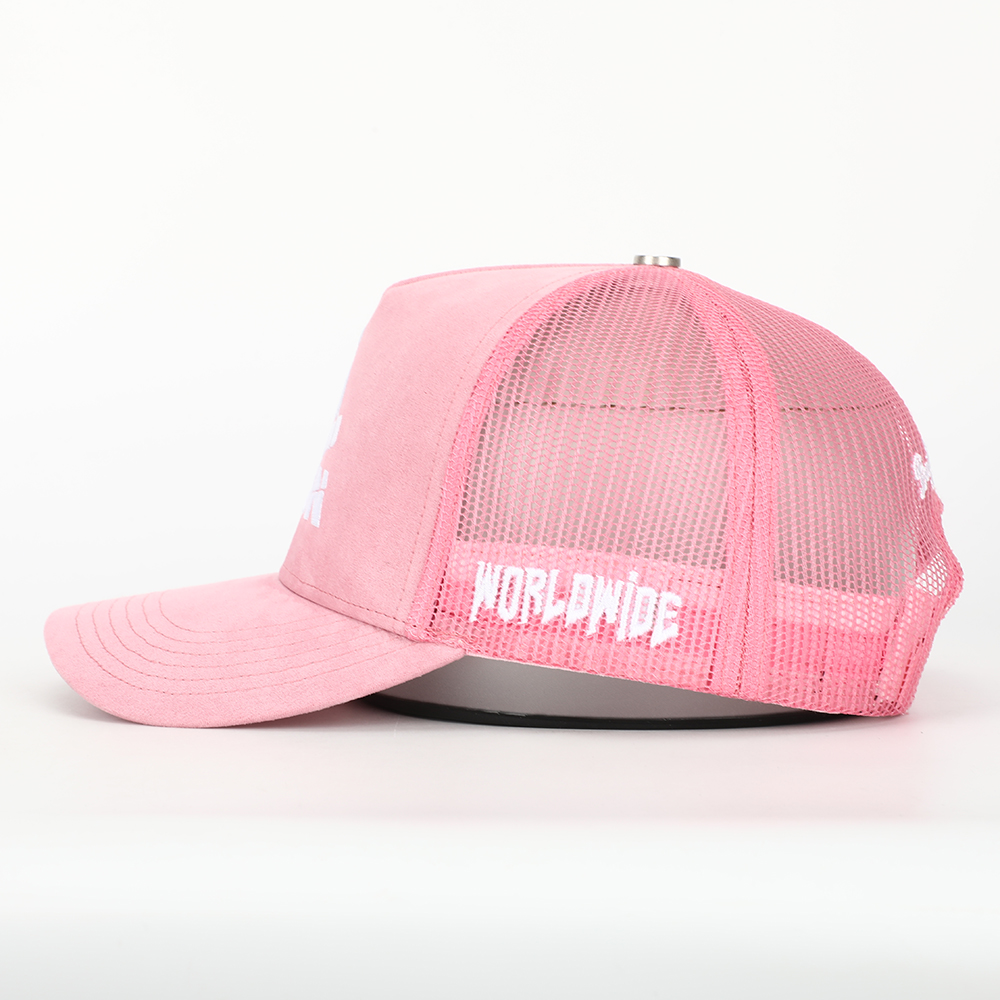 Walking Traveler Graphic Suede Mesh Trucker Hat