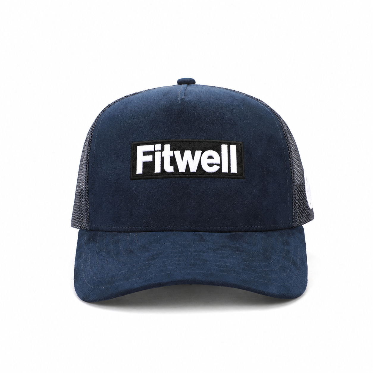 Navy Blue Suede Mesh Trucker Hat with VATOR Embroidered Logo