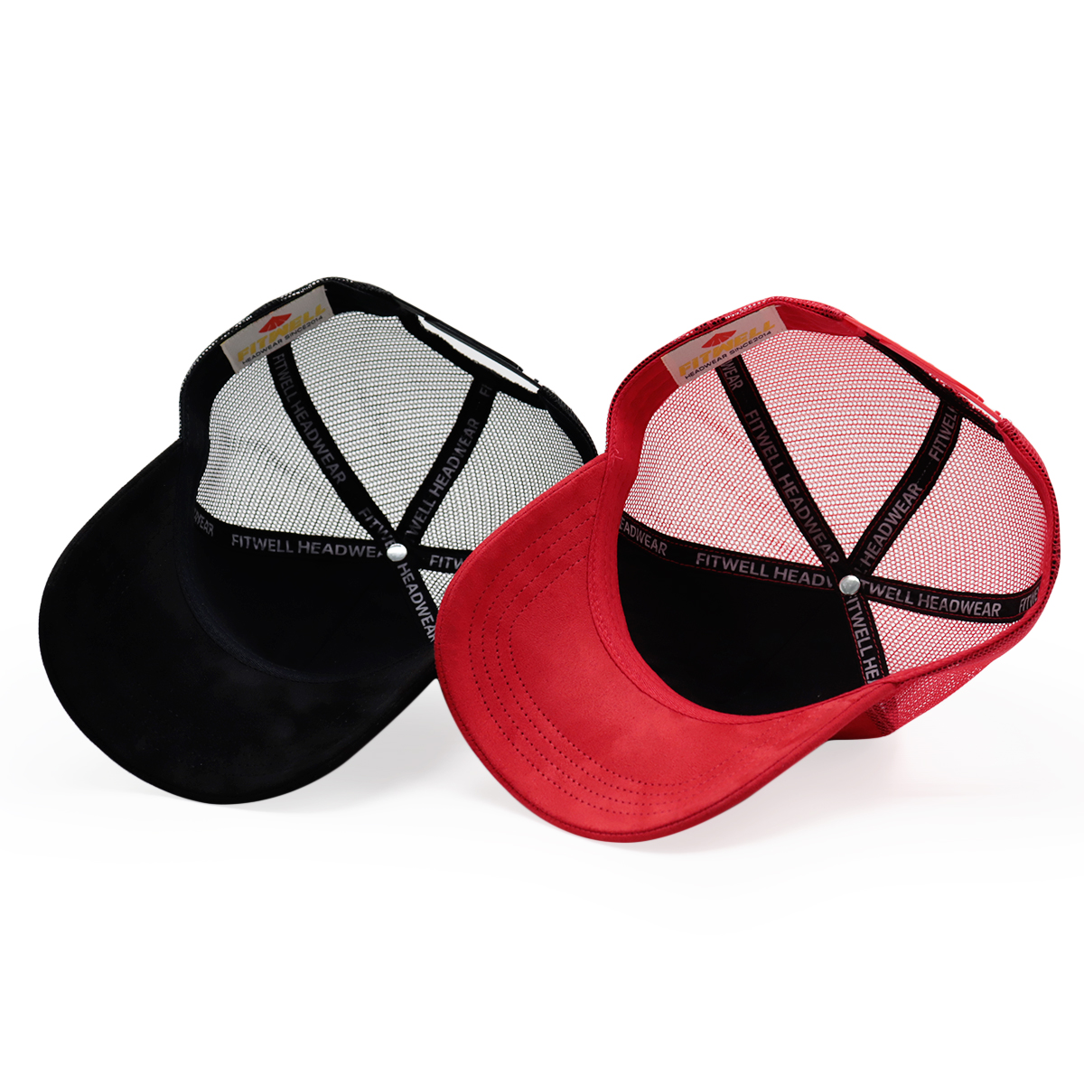 Two Tone Mesh Trucker Cap with Embroidered Script Logo