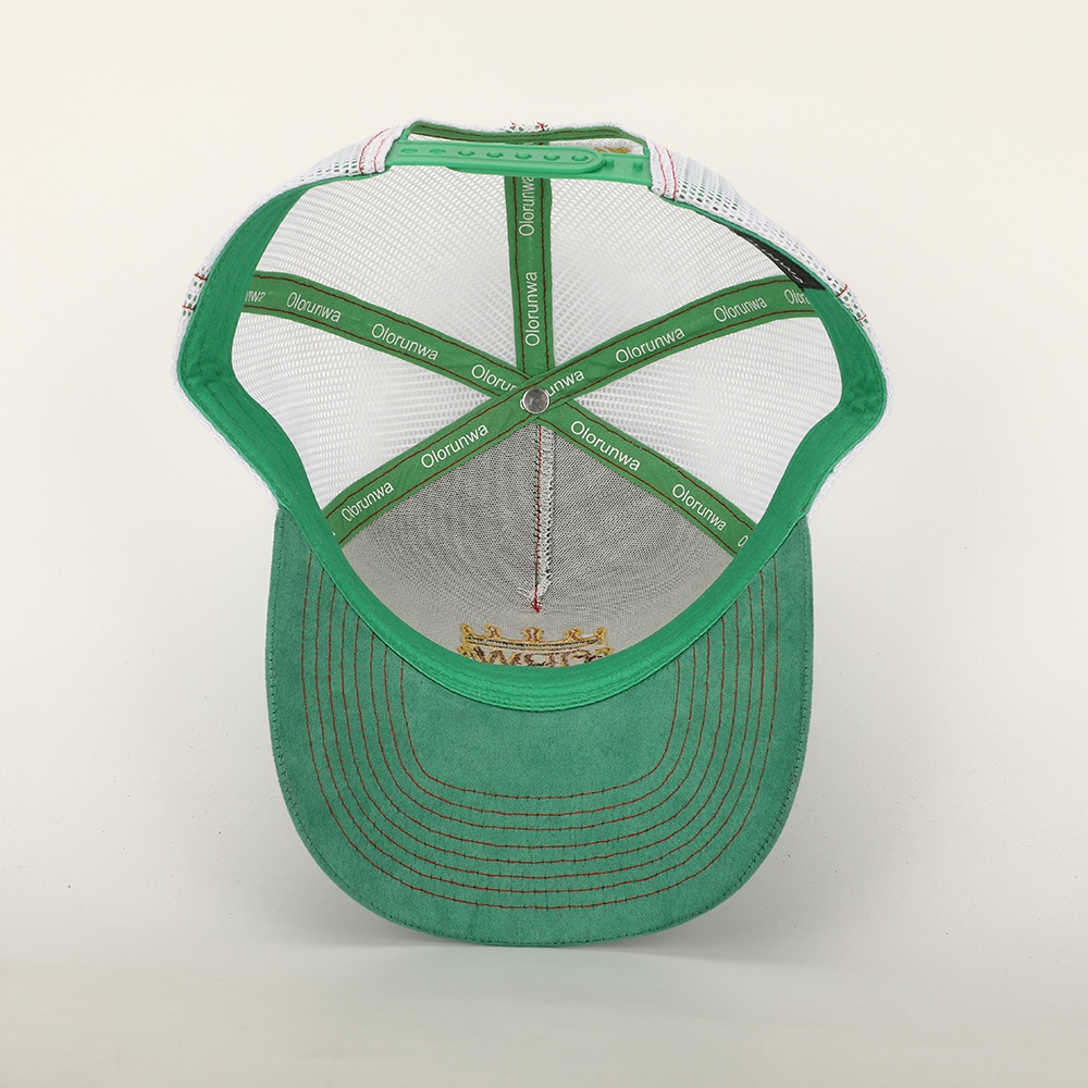 ORW Crown Logo Green Suede Mesh Trucker Hat