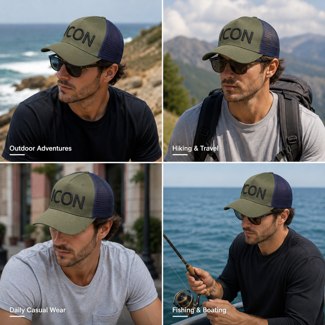 Vintage ICON 3D Embroidered Suede Mesh Trucker Cap