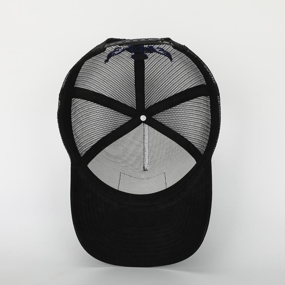 Black Evil Eye Embroidered Mesh Trucker Cap – Streetwear Snapback Hat
